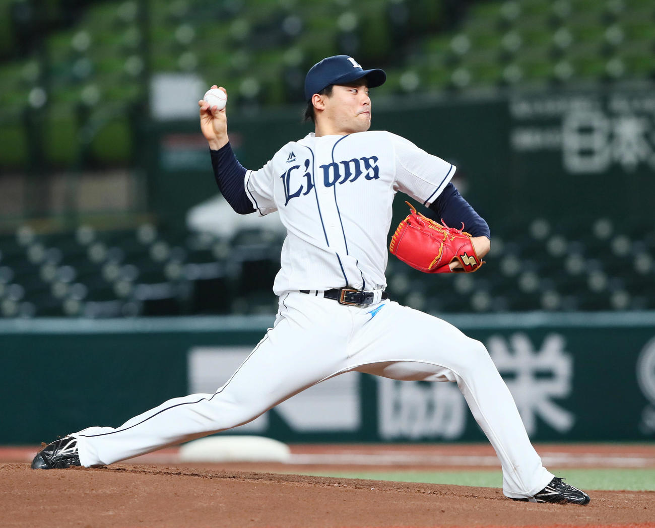 西武対オリックス　西武先発の松本（撮影・足立雅史）