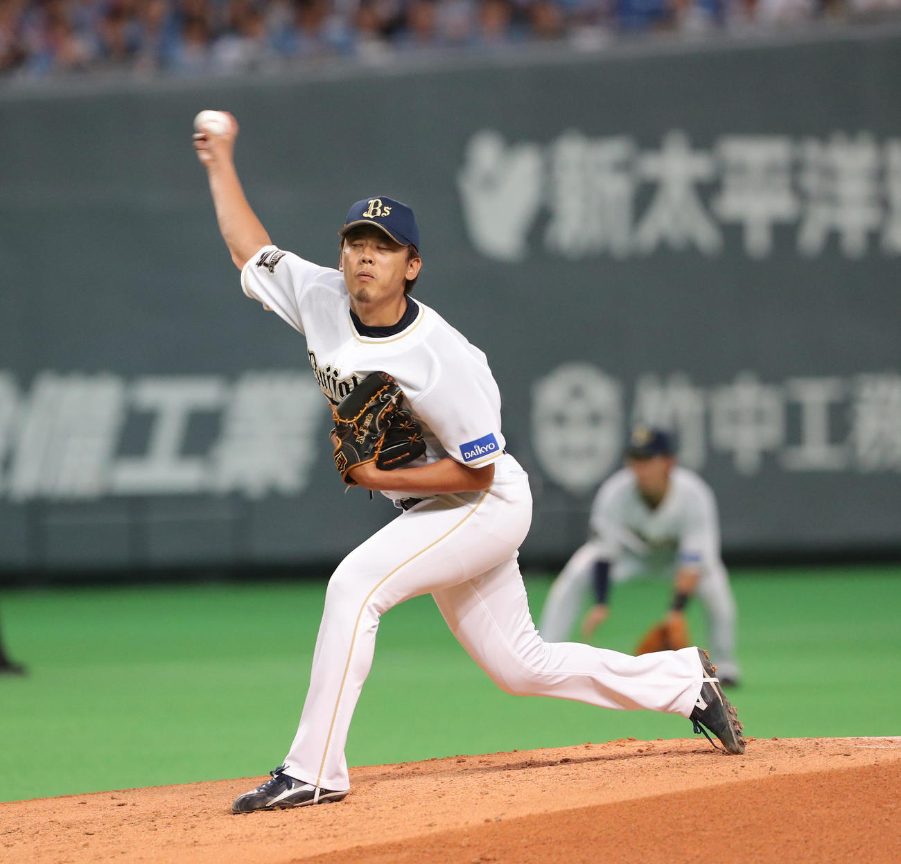 日本ハム戦で登板するオリックス金田和之（2018年6月30日撮影）