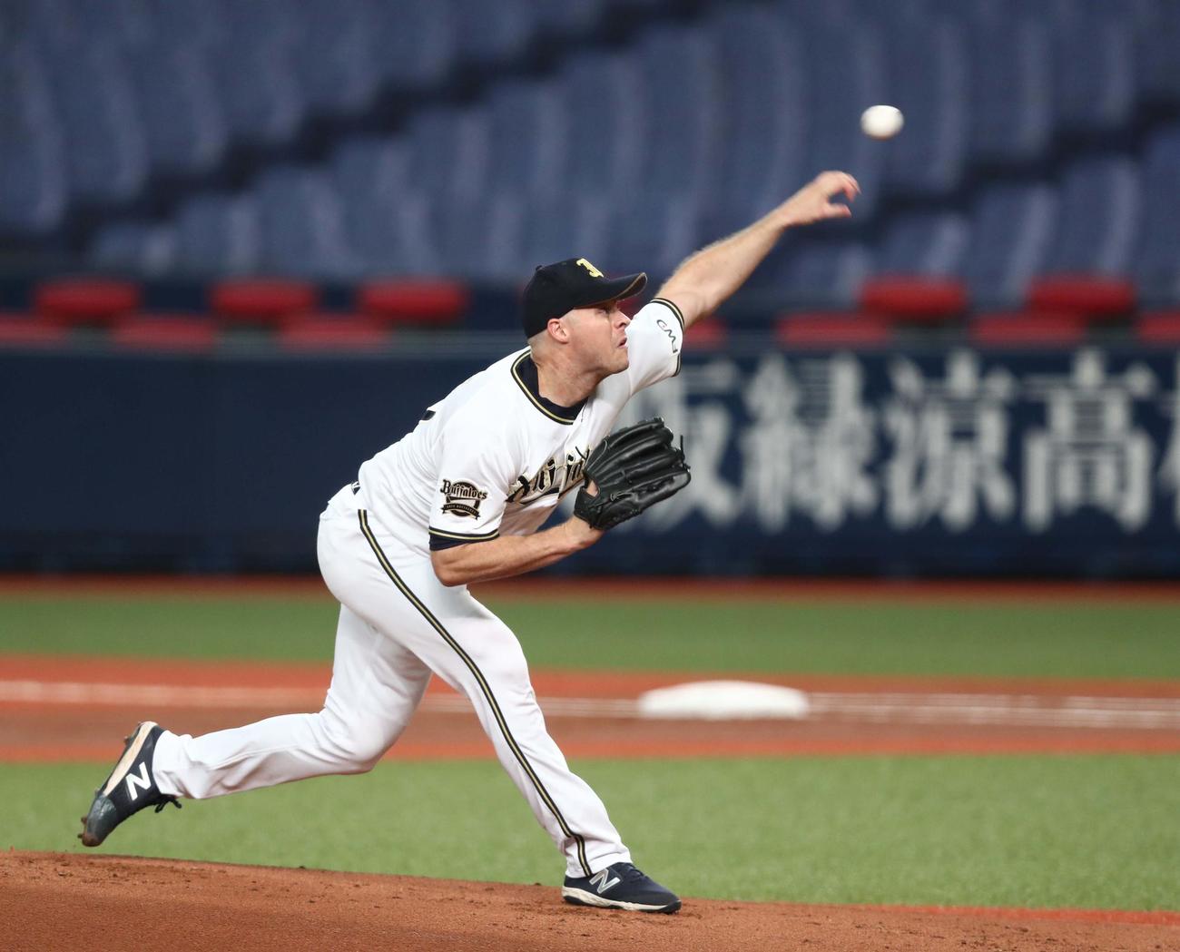 オリックス対日本ハム　オリックス先発のアルバース（撮影・黒川智章）