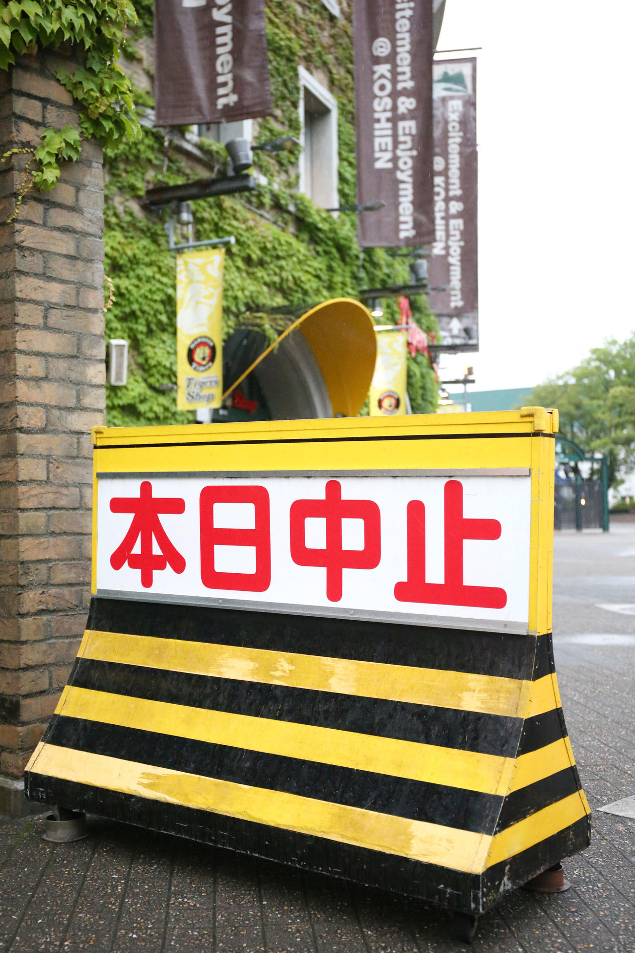 阪神対巨人　雨で試合が中止となった甲子園球場（撮影・上山淳一）