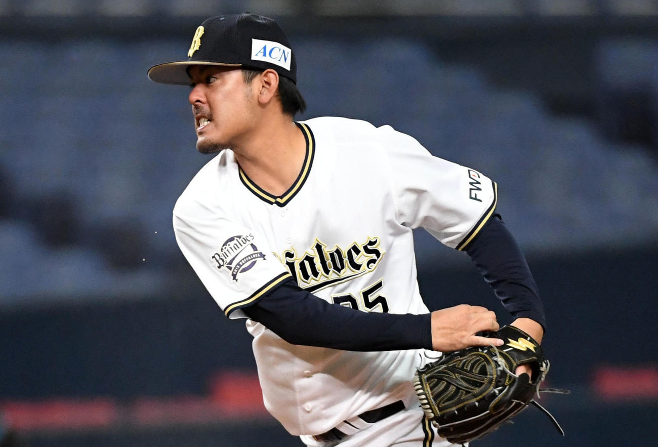 オリックス比嘉幹貴（2020年3月6日撮影）