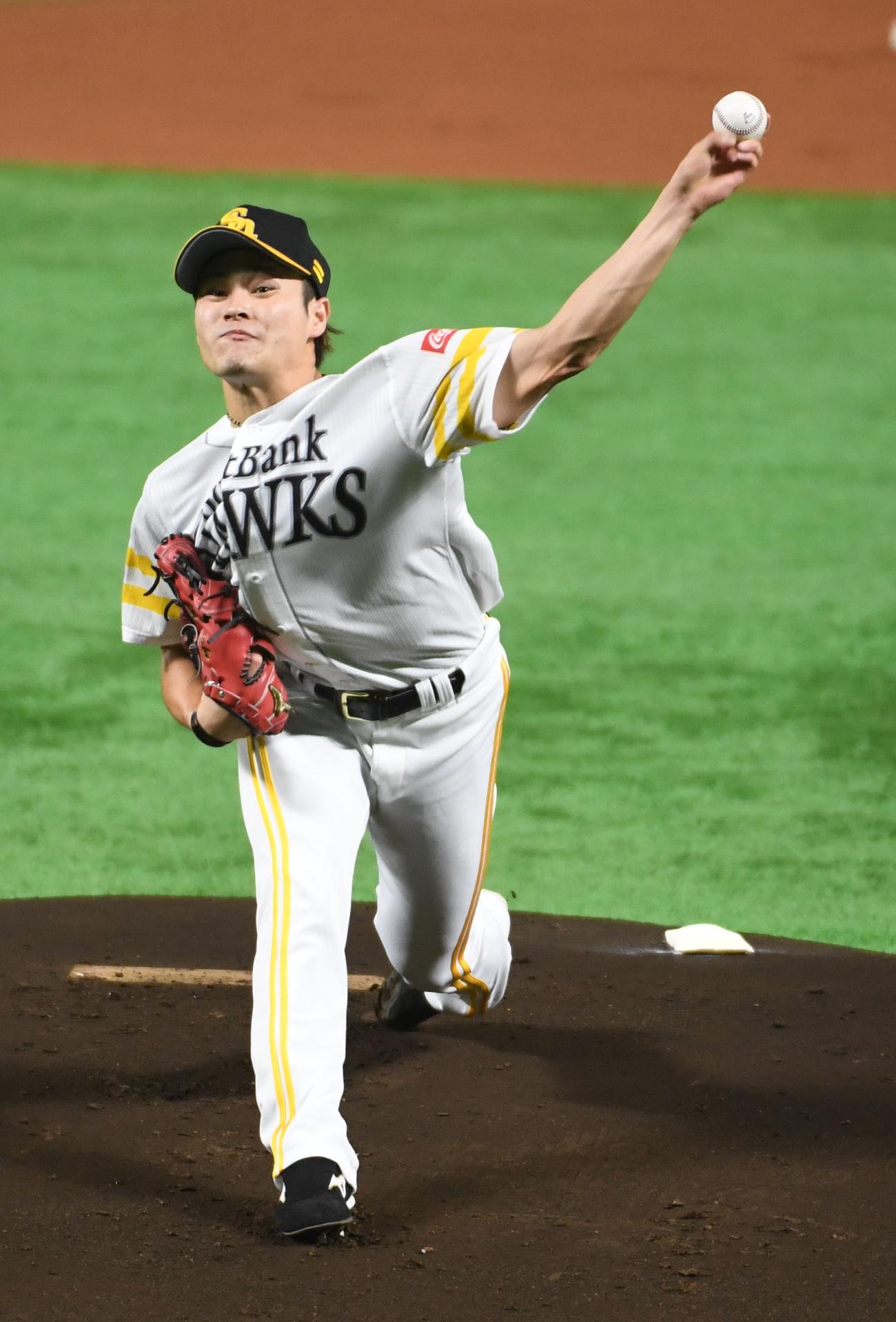 ソフトバンク対楽天　プロ初先発の笠谷（撮影・今浪浩三）