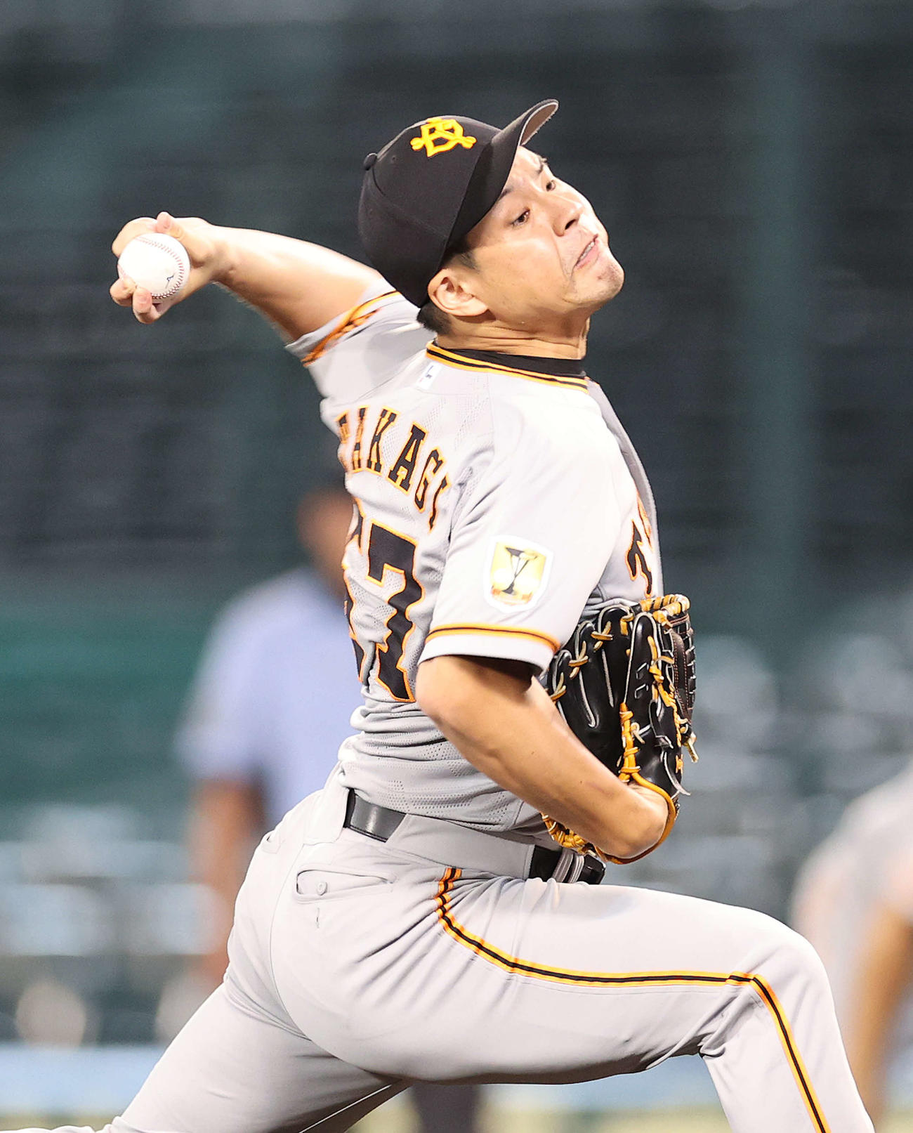 阪神対巨人　8回裏途中に巨人3番手で登板した高木（撮影・河野匠）