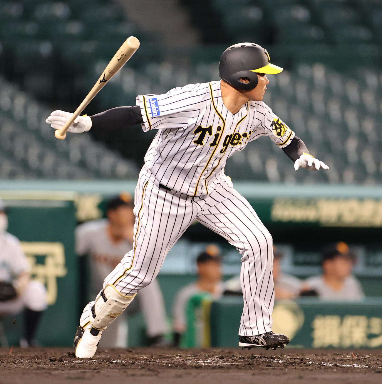 代打出場した福留孝介は相手好守もあり左飛に倒れる（撮影・清水貴仁）