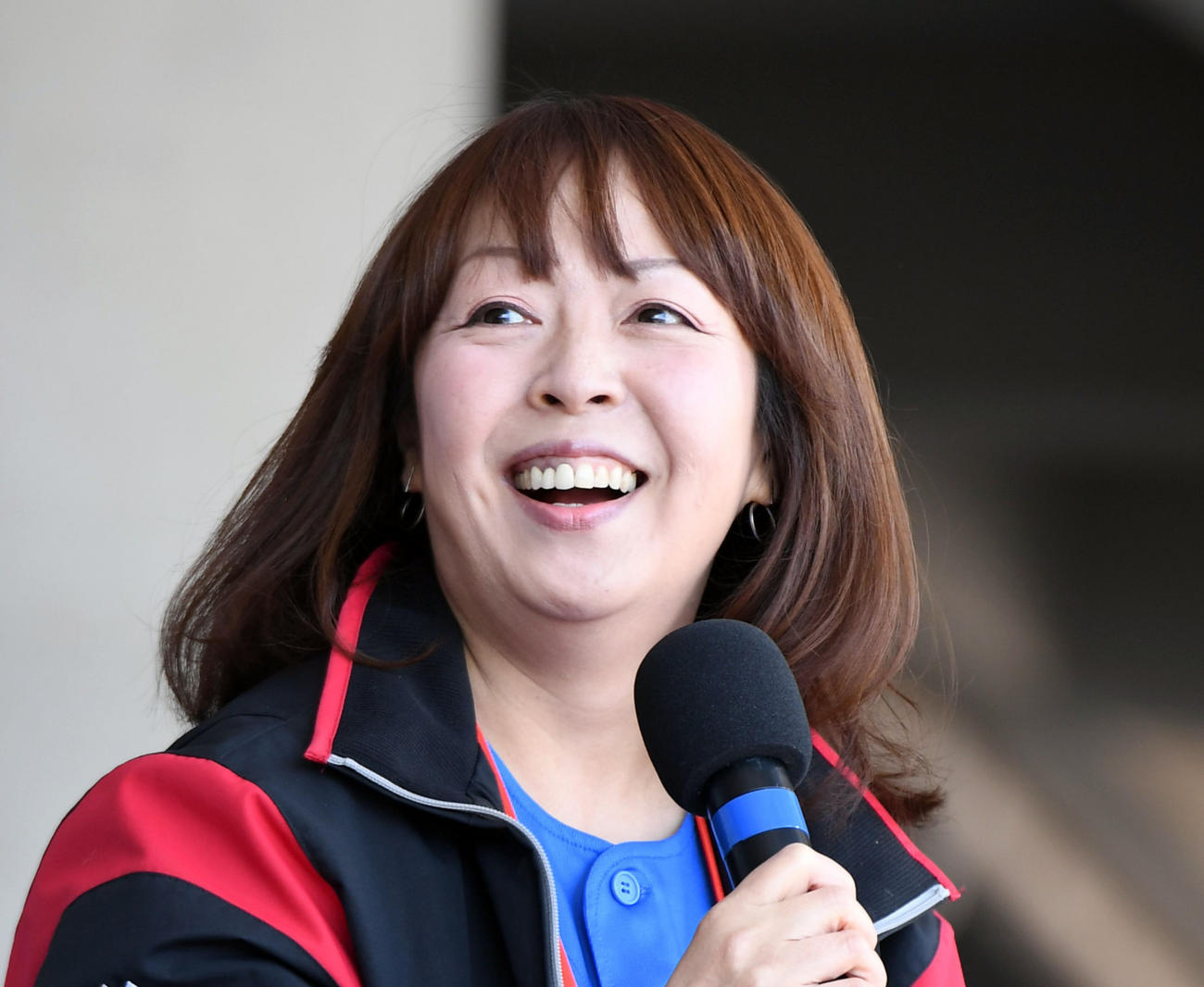 谷保恵美ロッテ場内アナウンサー（17年4月撮影）