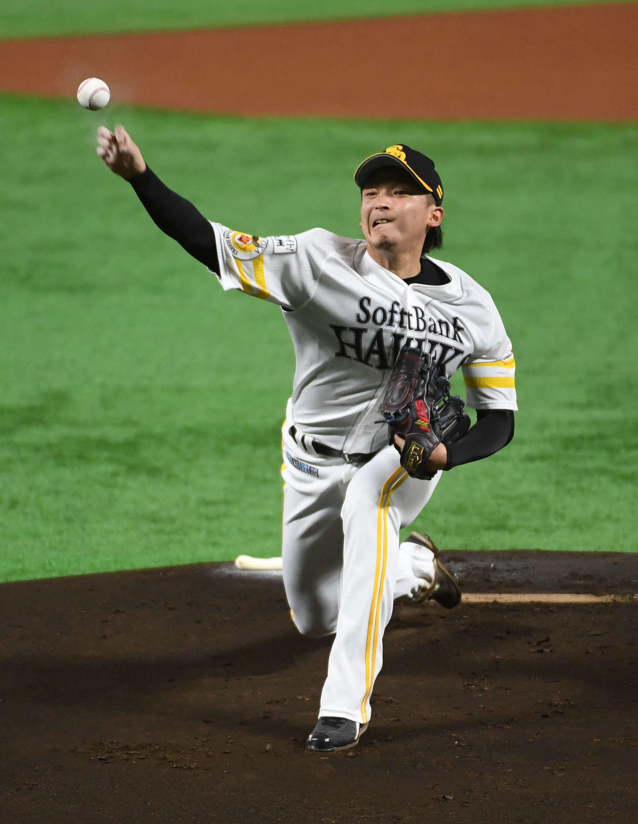 ソフトバンク対楽天　ソフトバンク先発の東浜（撮影・今浪浩三）