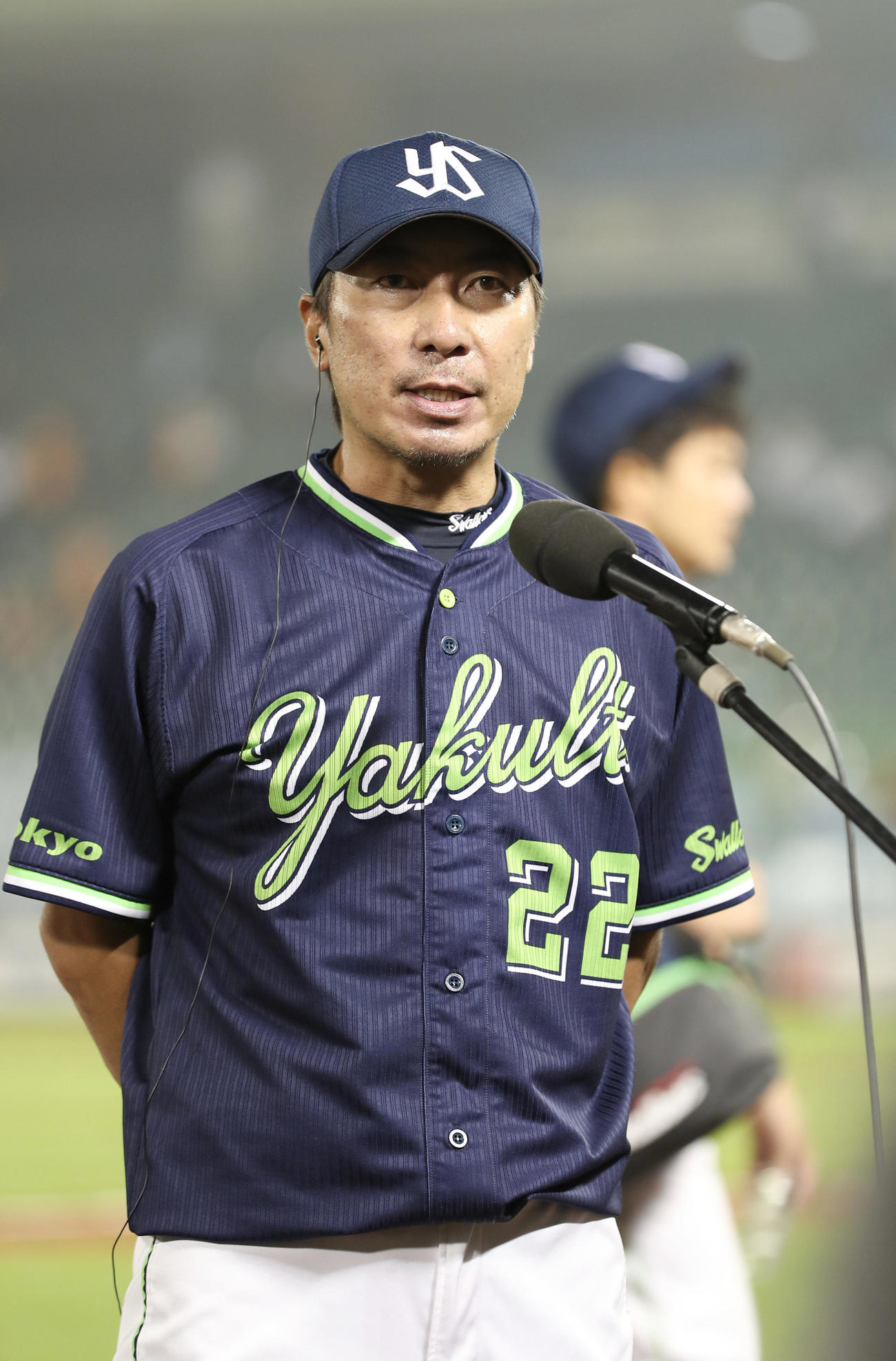 巨人対ヤクルト　試合を終え、インタビューに答えるヤクルト高津監督（撮影・前田充）