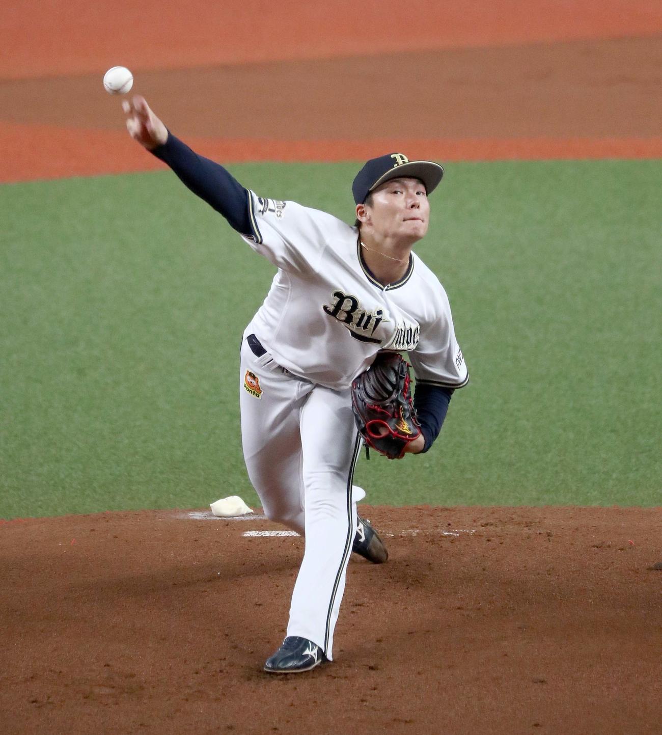 オリックス対日本ハム　オリックス先発の山本（撮影・黒川智章）