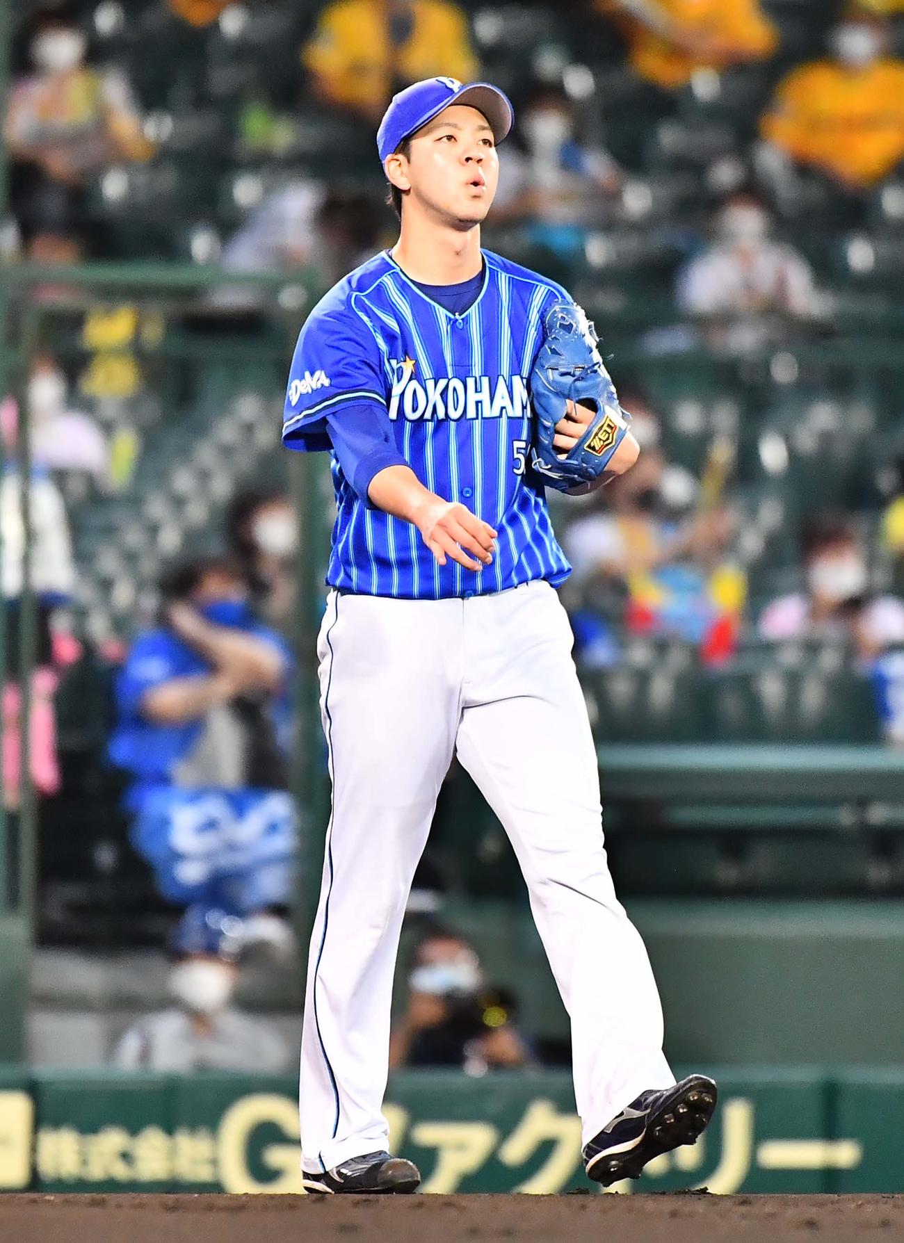 阪神対DeNA　6回に失点した平良拳太郎（撮影・上田博志）