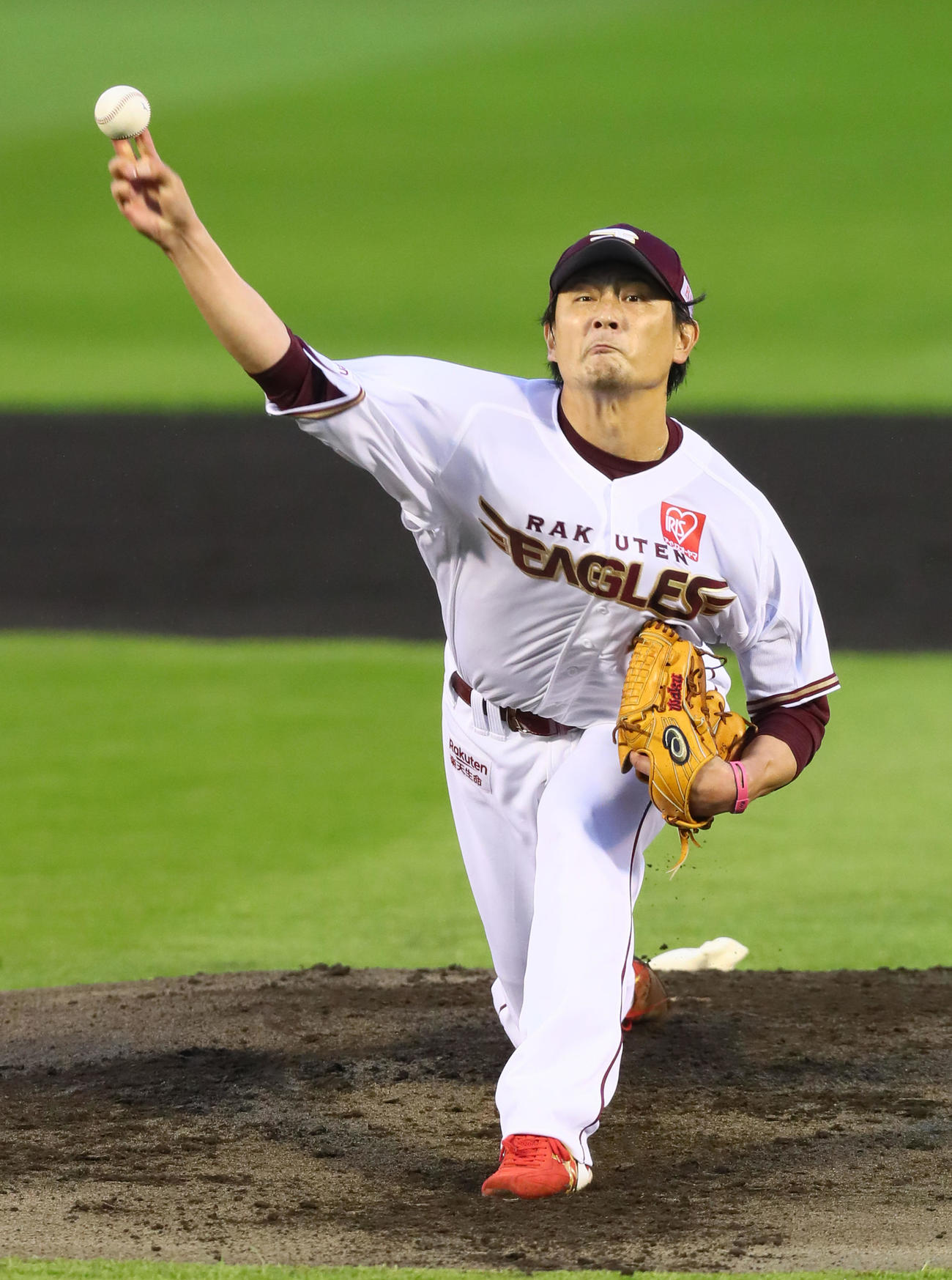 楽天対西武　楽天先発の涌井（撮影・足立雅史）