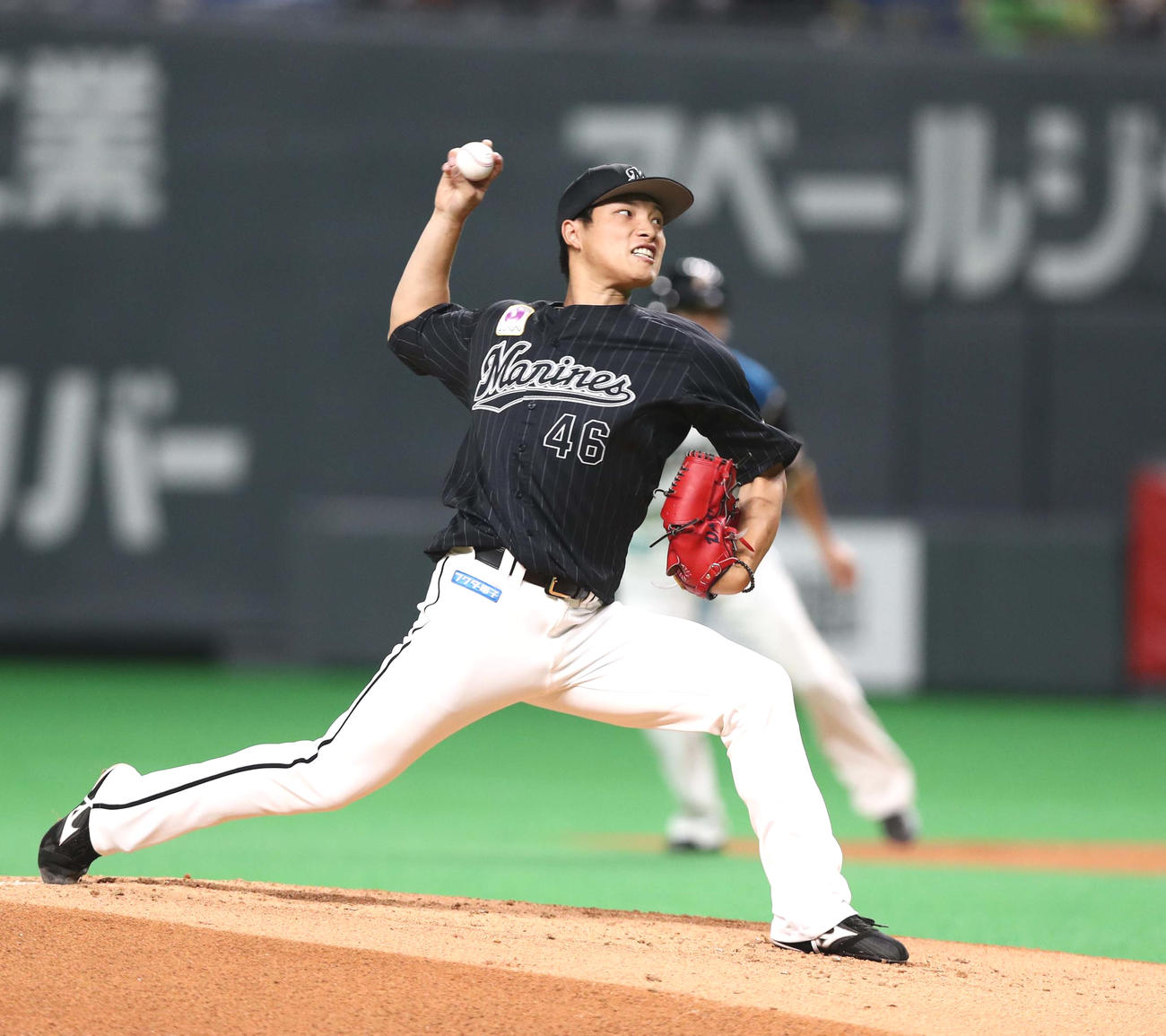 日本ハム対ロッテ　ロッテ先発の岩下（撮影・黒川智章）