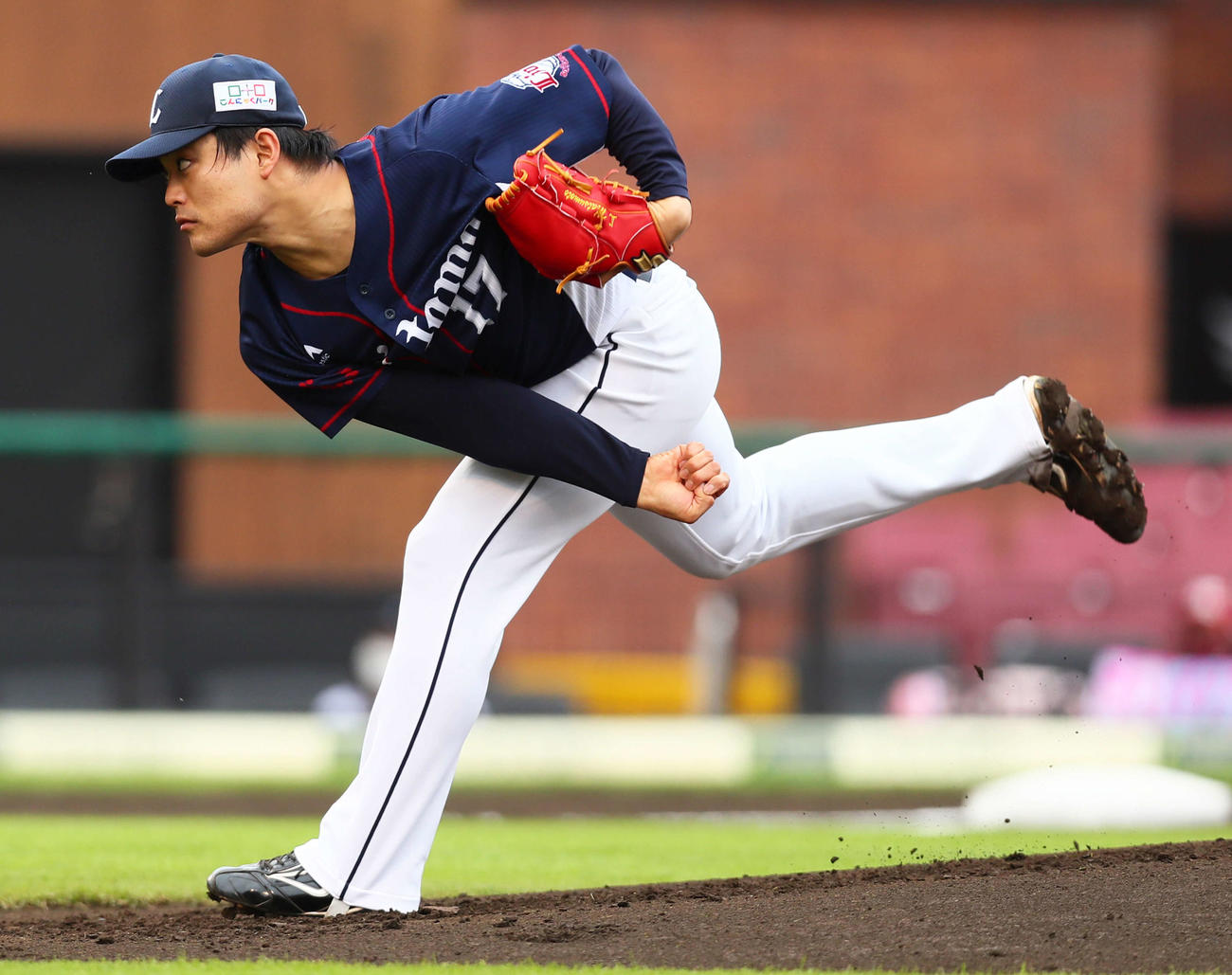 楽天対西武　西武先発の松本（撮影・足立雅史）