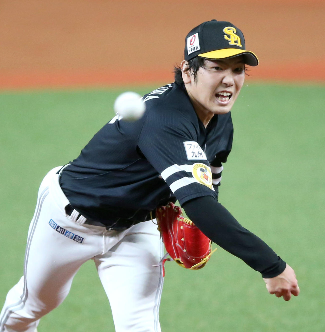 オリックス対ソフトバンク　ソフトバンク先発の石川（撮影・上山淳一）
