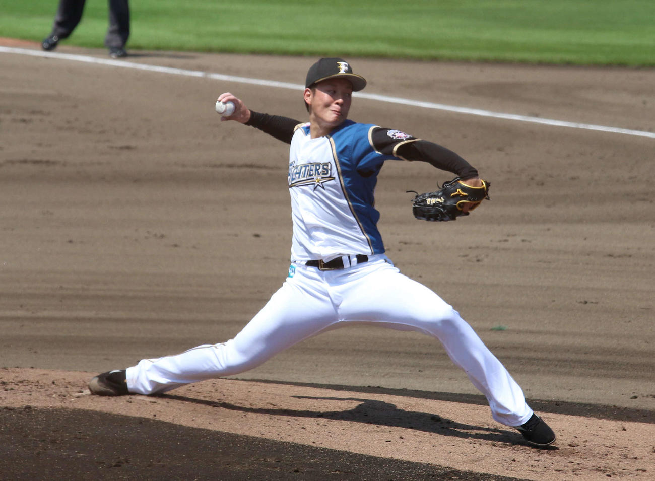 イースタン・リーグ　日本ハム対DeNA　先発で3回無安打無失点5奪三振と好投した日本ハム吉田輝（撮影・木下大輔）