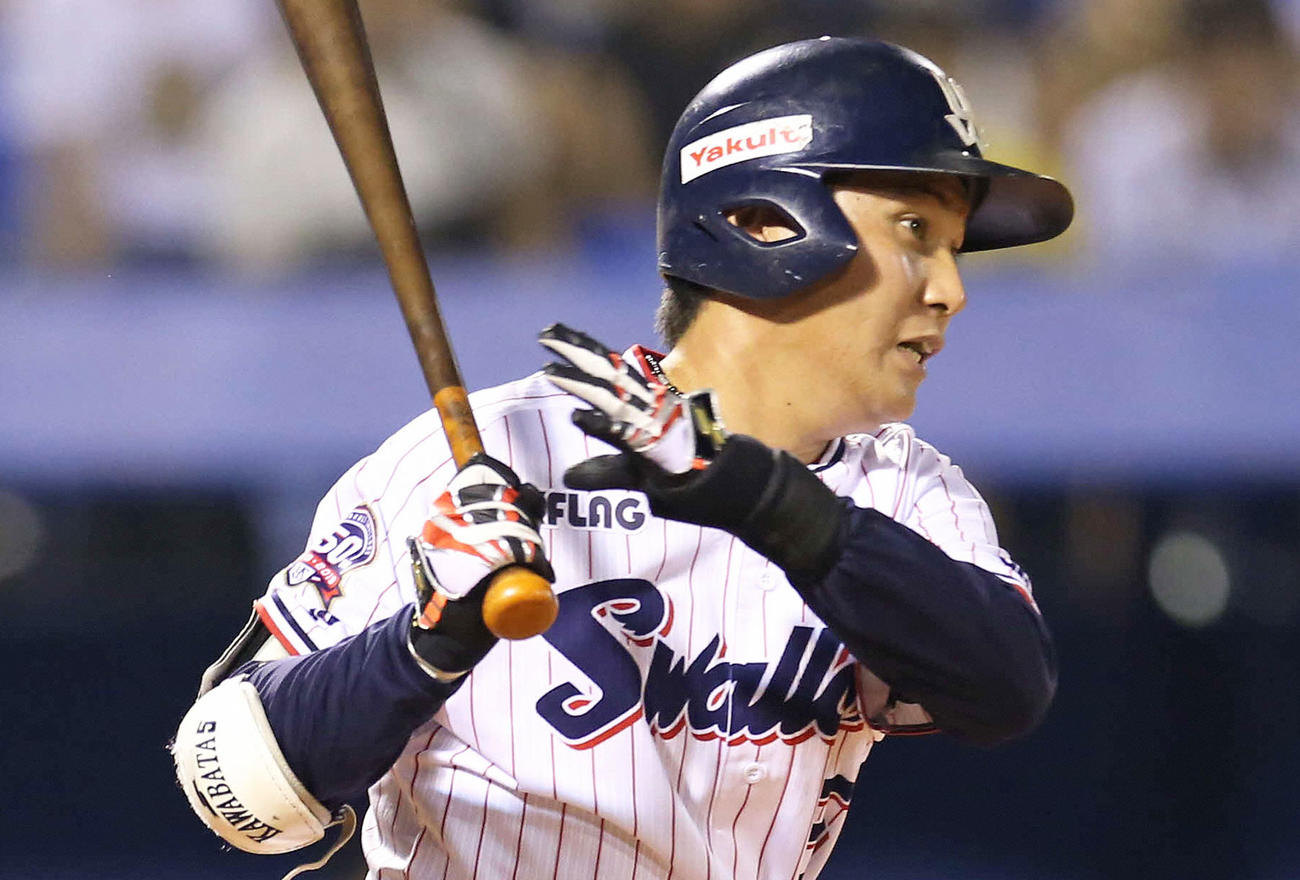 ヤクルト川端慎吾（2019年8月25日撮影）