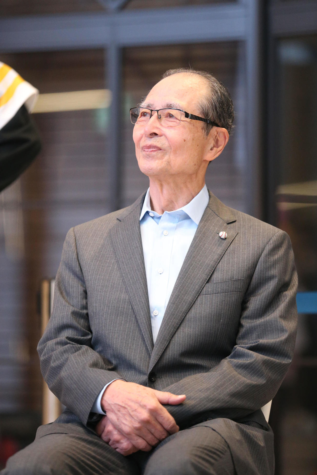 BOSS　E　ZO　FUKUOKAのオープンセレモニーに出席した王貞治球団会長（撮影・梅根麻紀）