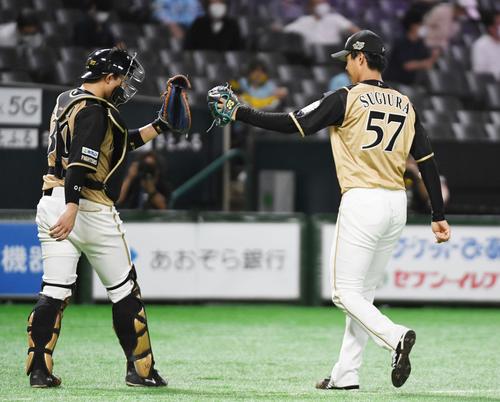 日本ハム杉浦6回1失点「うまくリードしてくれた」 - プロ野球写真