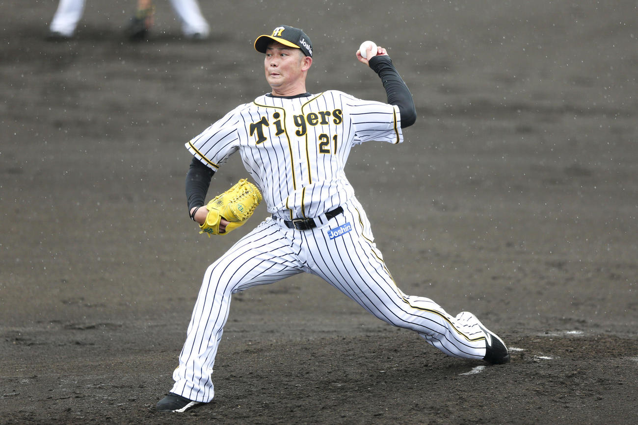 ウエスタン・リーグ広島戦に登板した岩田稔（撮影・上山淳一）