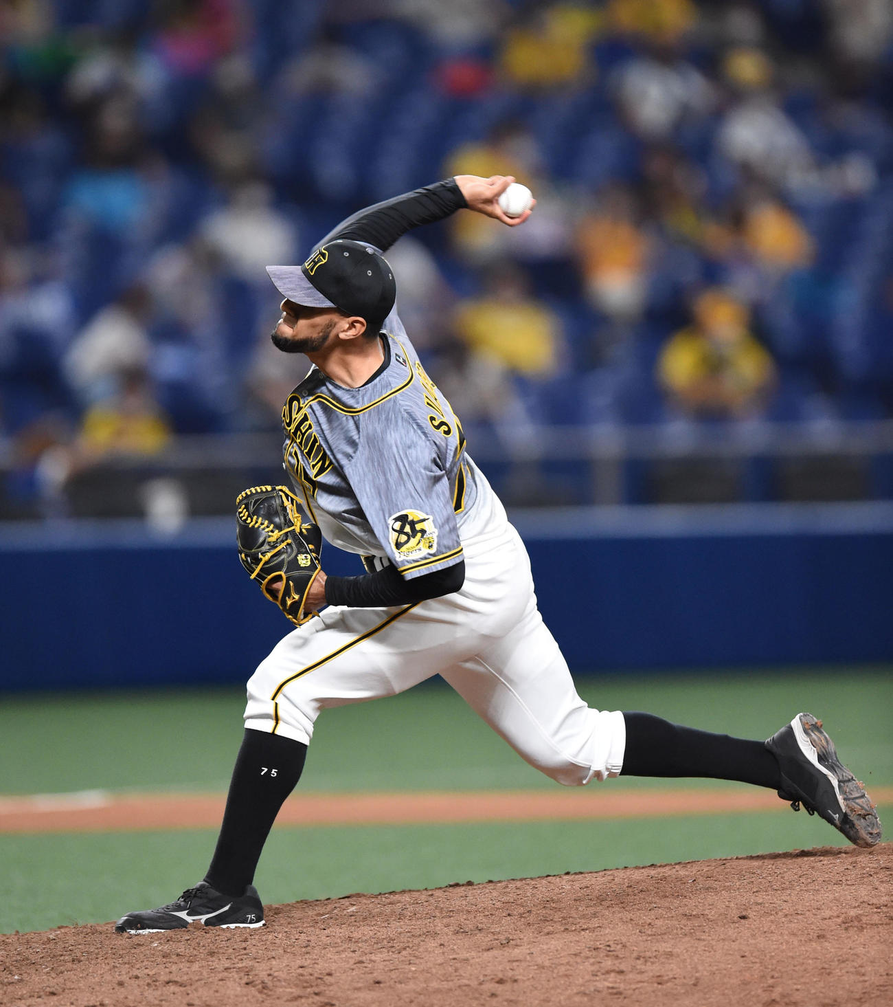 プロ野球中日対阪神　9回裏、阪神4番手で登板するロベルト・スアレス（撮影・森本幸一）