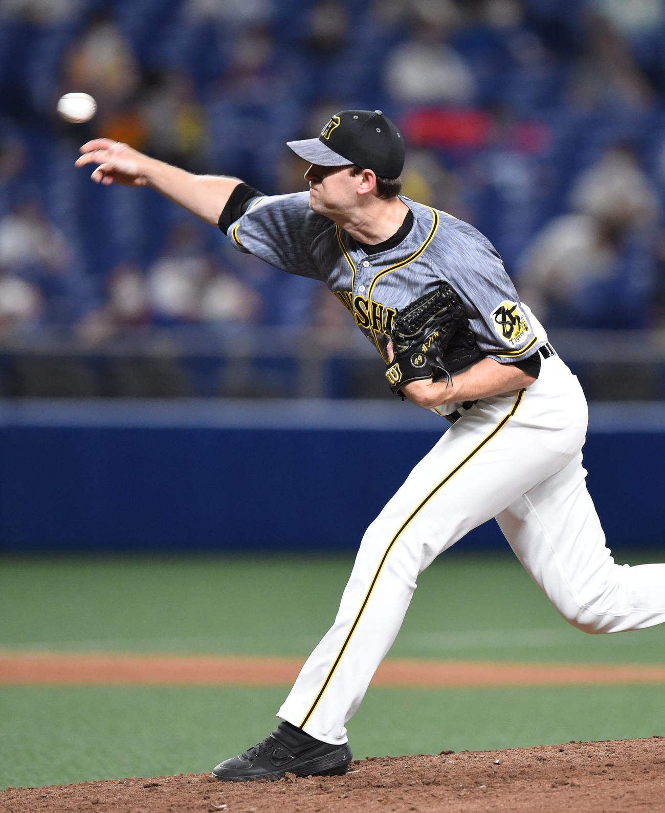 プロ野球中日対阪神　8回裏、阪神5番手で登板するジョー・ガンケル（撮影・森本幸一）
