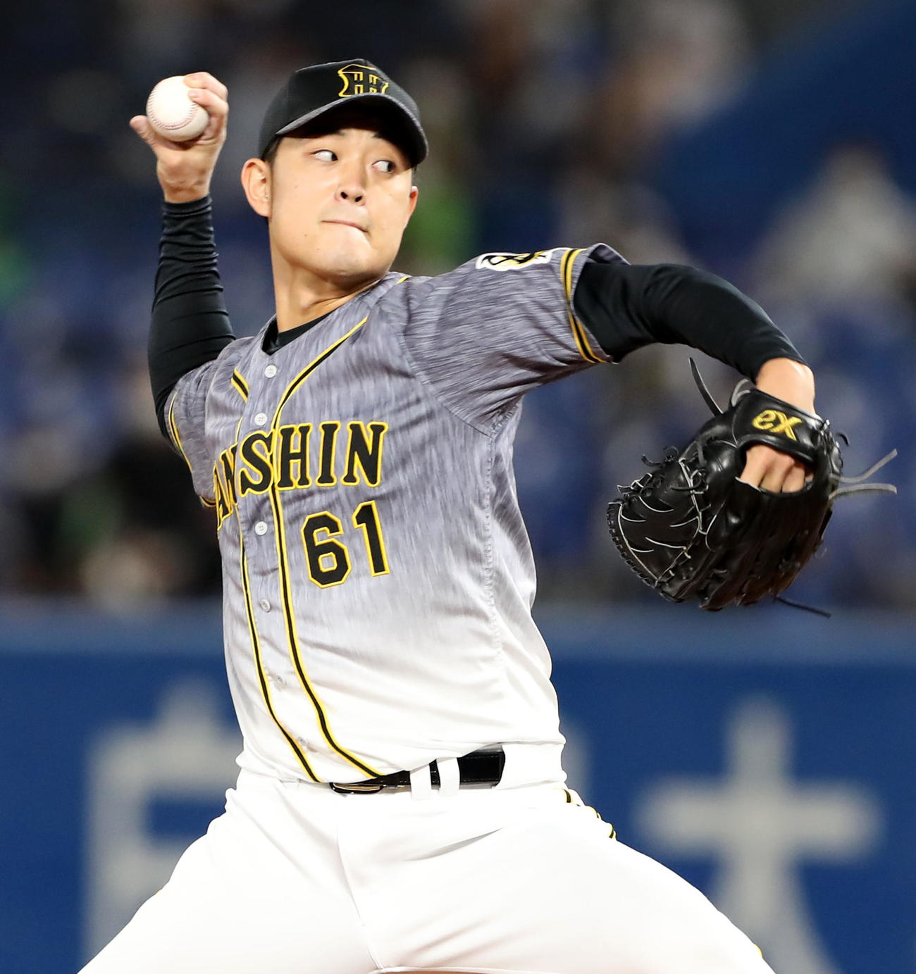 ヤクルト対阪神　6回裏、阪神3番手で登板した望月（撮影・加藤哉）