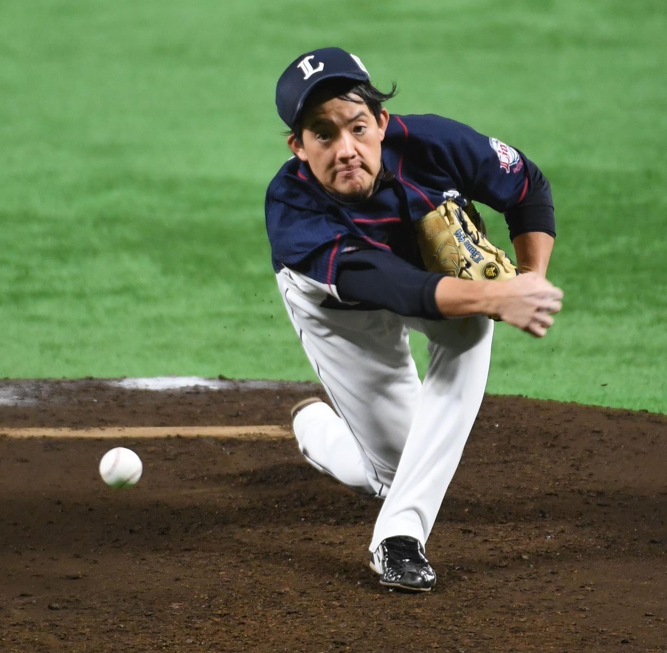 ソフトバンク対西武　先発の与座海人（撮影・今浪浩三）