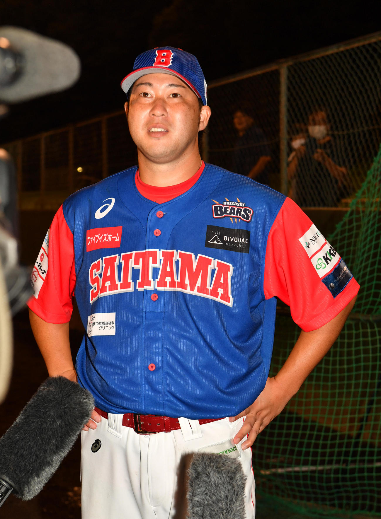 栃木対埼玉　試合後、会見するBC・埼玉の田沢（撮影・柴田隆二）