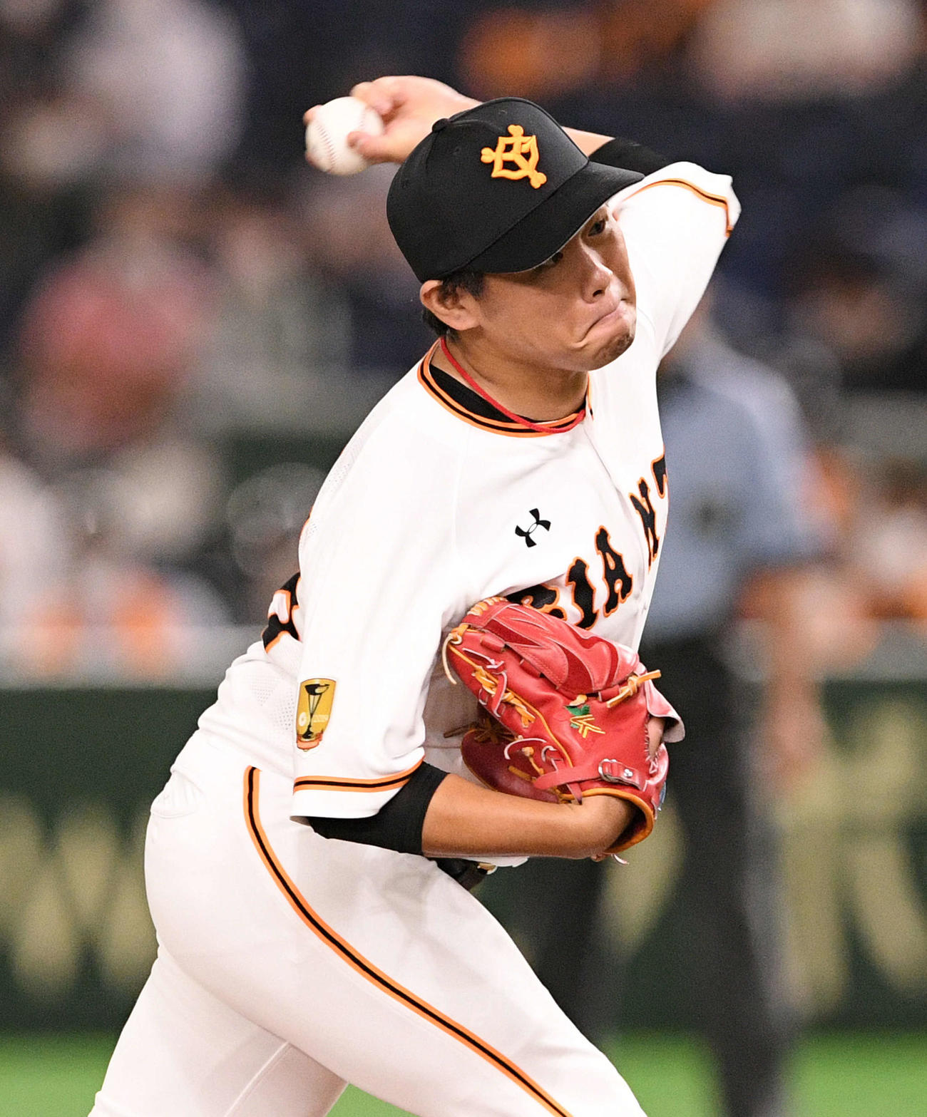 巨人対広島　巨人先発の田口（撮影・滝沢徹郎）