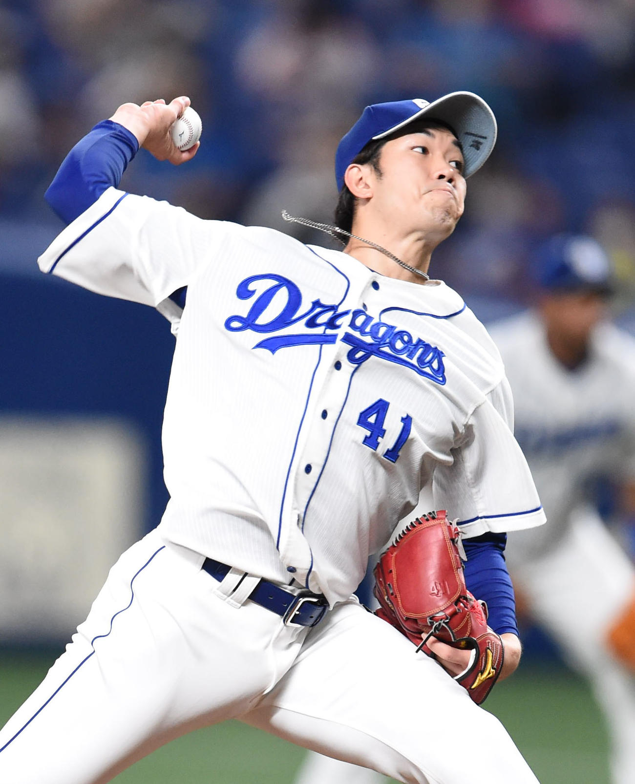 中日対ヤクルト　1回表、登板する中日先発の勝野昌慶（撮影・森本幸一）