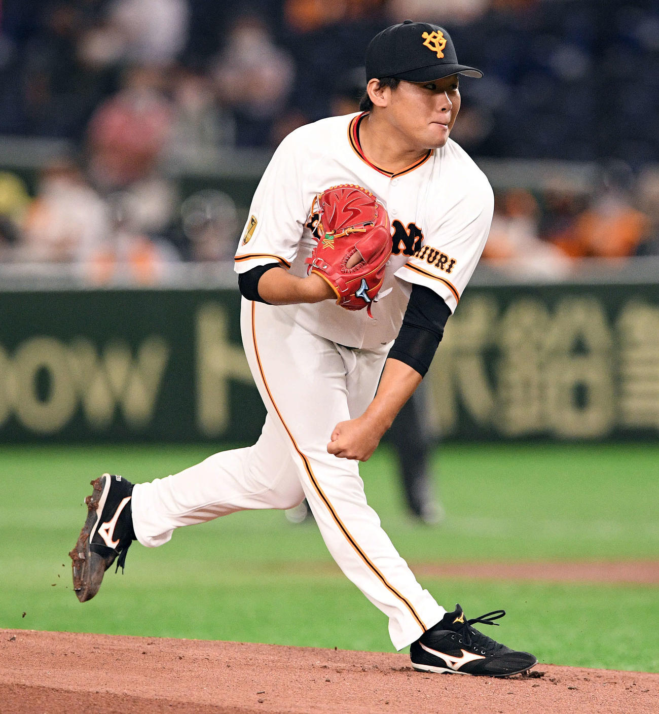 巨人対広島　巨人先発の田口（撮影・滝沢徹郎）