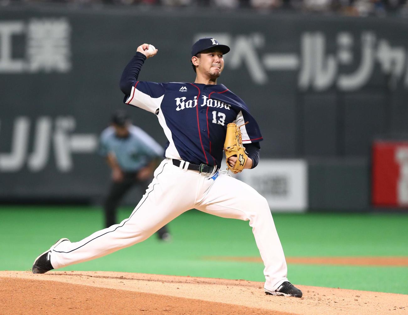 日本ハム対西武　西武先発の高橋光（撮影・黒川智章）