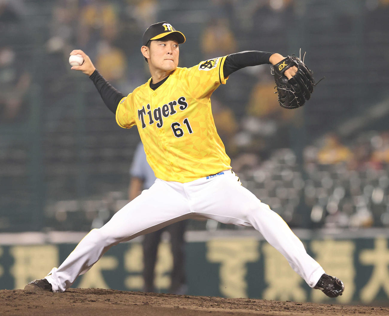 阪神対巨人　6回表に阪神2番手で登板した望月（撮影・河野匠）