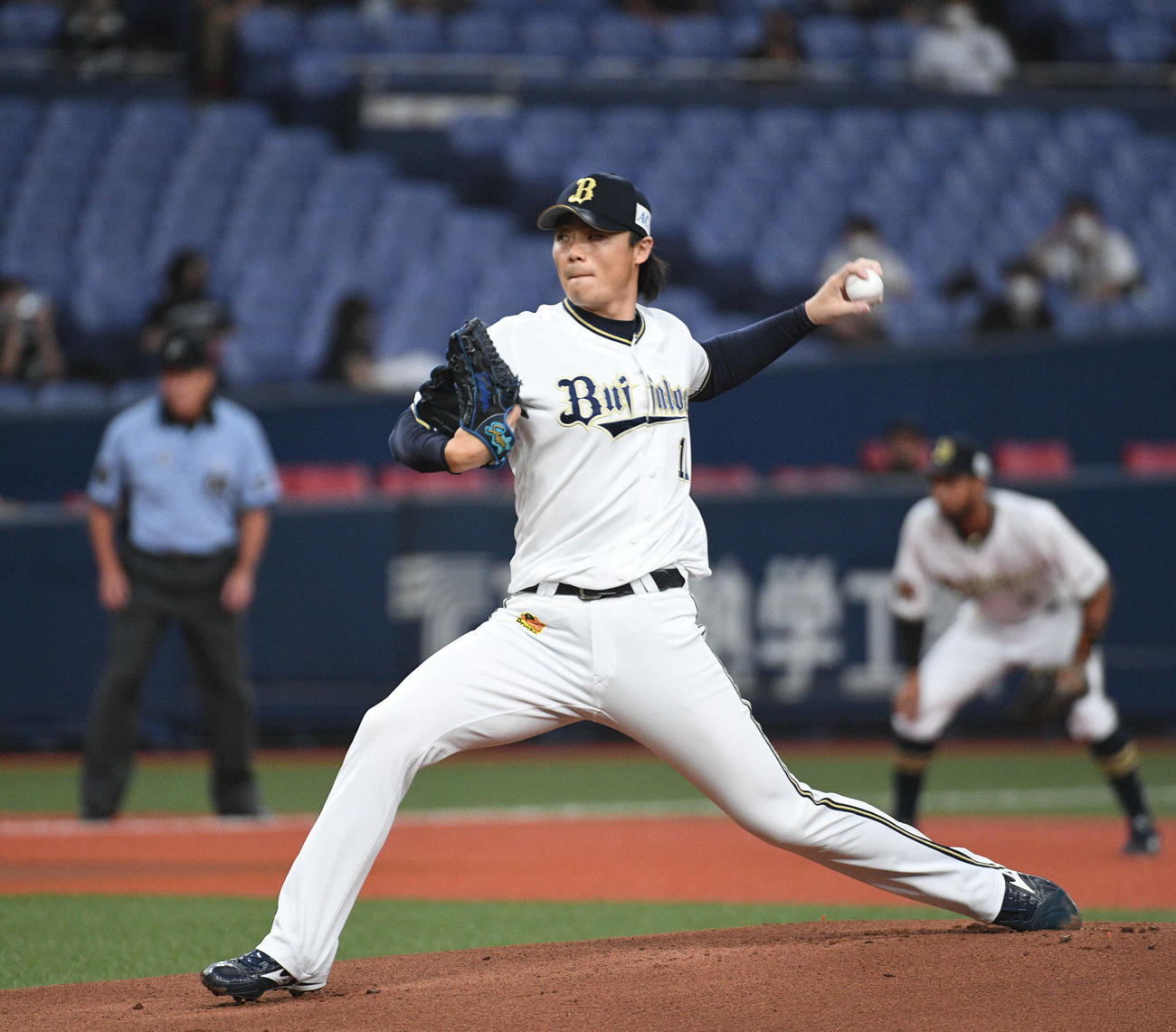 オリックス対ロッテ　オリックス先発の山崎福（撮影・渦原淳）