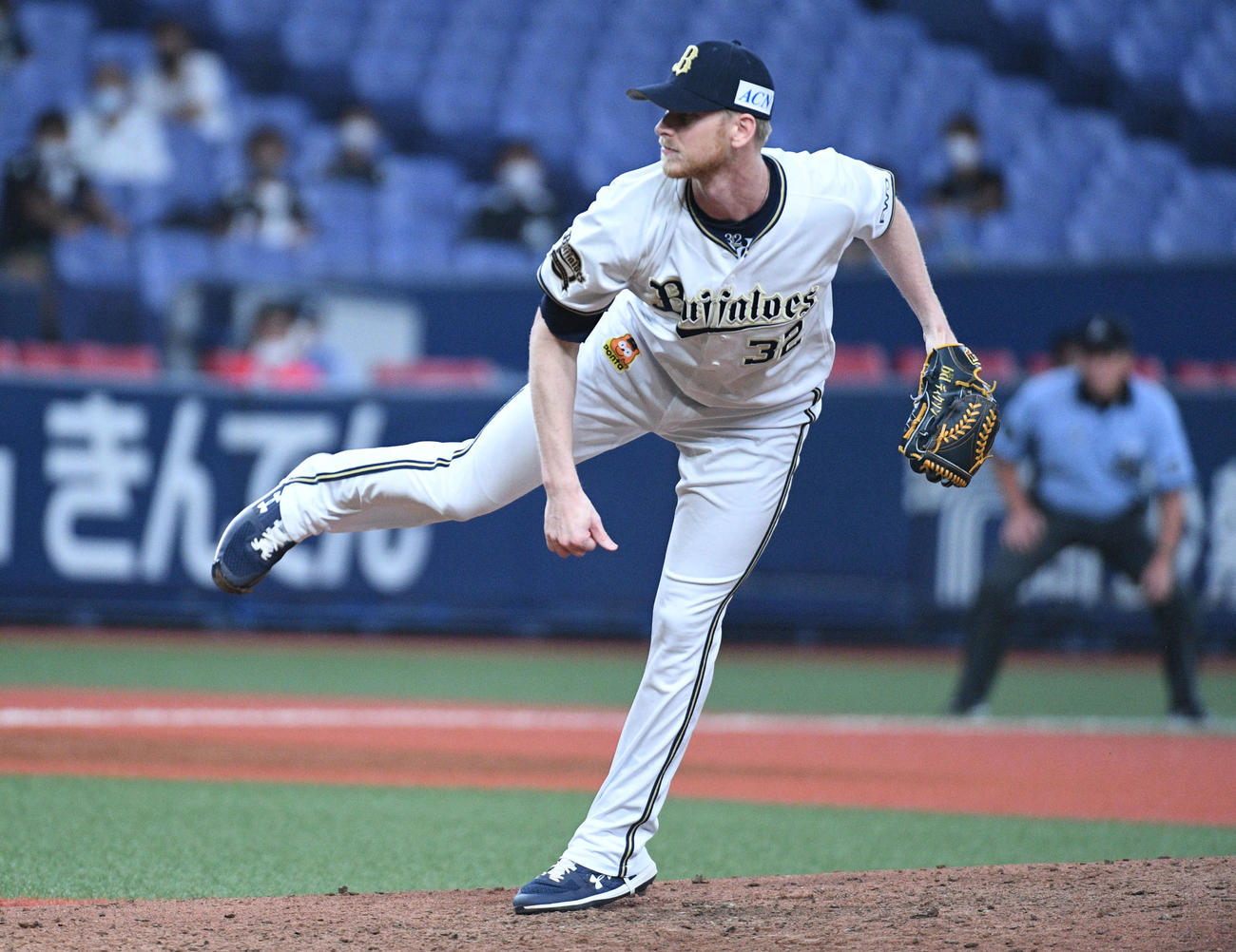 オリックス対ロッテ　9回表ロッテ無死から登板したディクソン（撮影・渦原淳）