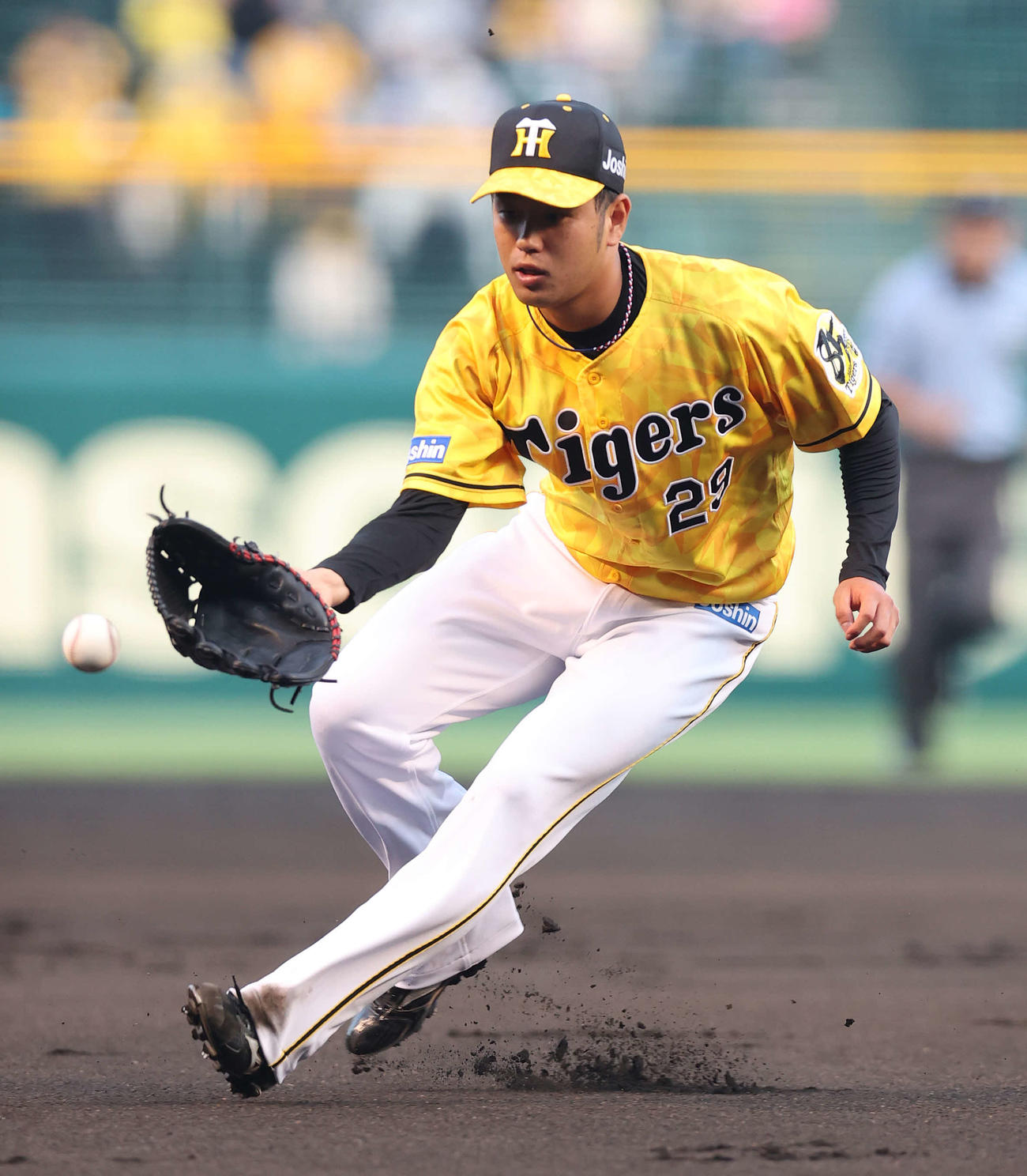 阪神対巨人　2回表巨人1死、ウィーラーを投ゴロに仕留める高橋（撮影・河野匠）