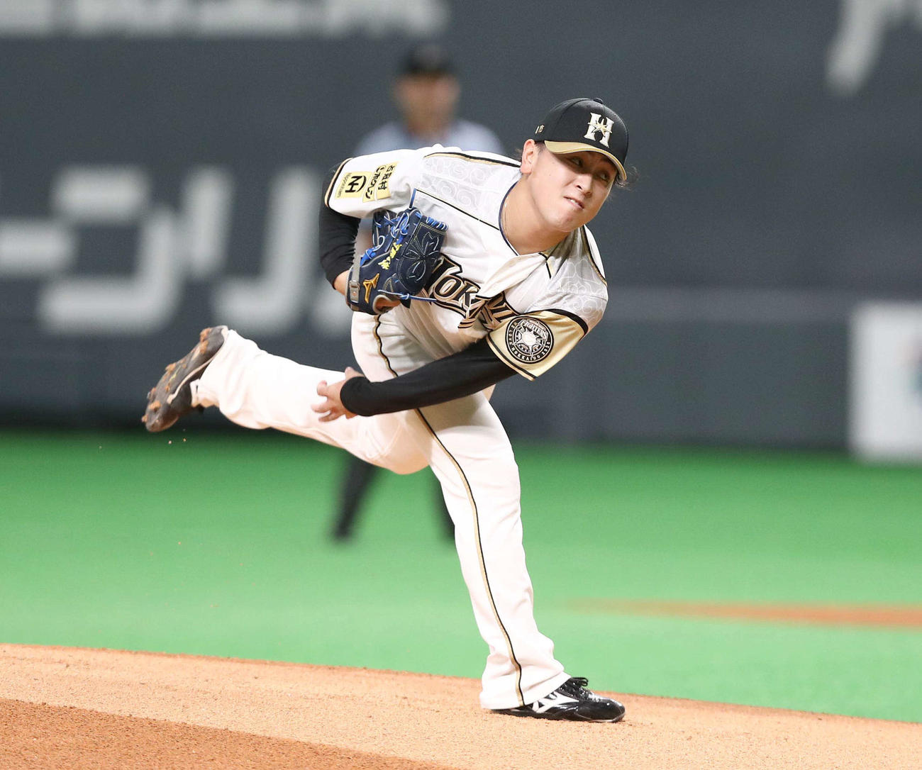 日本ハム対西武　日本ハム先発の河野（撮影・黒川智章）