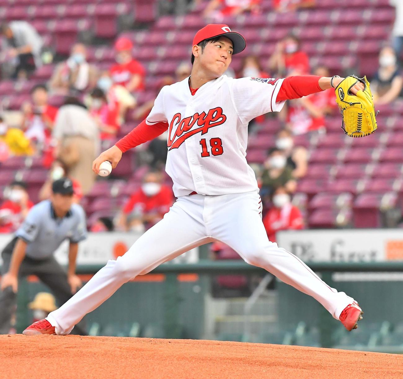 広島先発森下暢仁（撮影・上田博志）