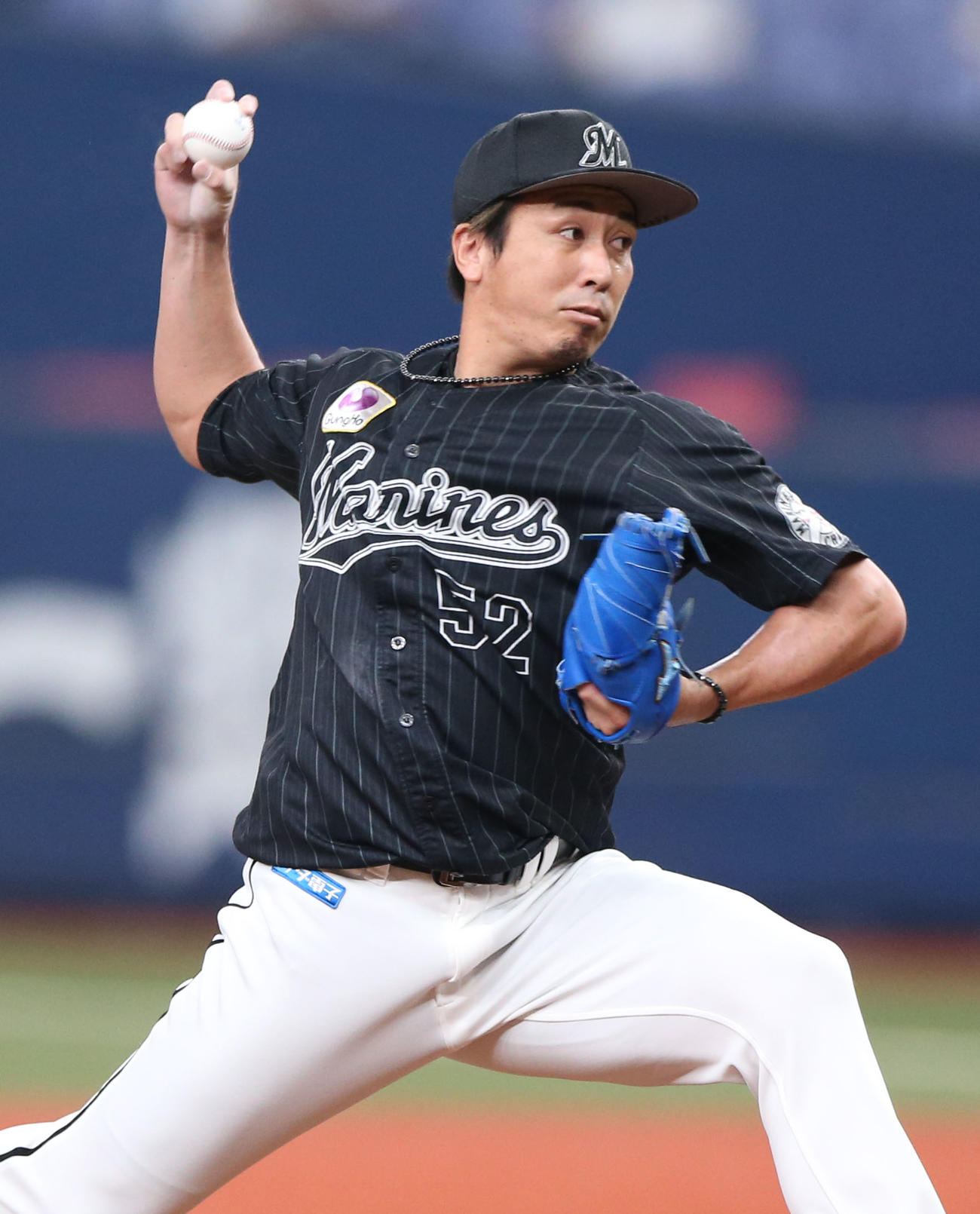 オリックス対ロッテ　9回裏オリックス無死満塁、ロッテ4番手で益田が登板する（撮影・上山淳一）