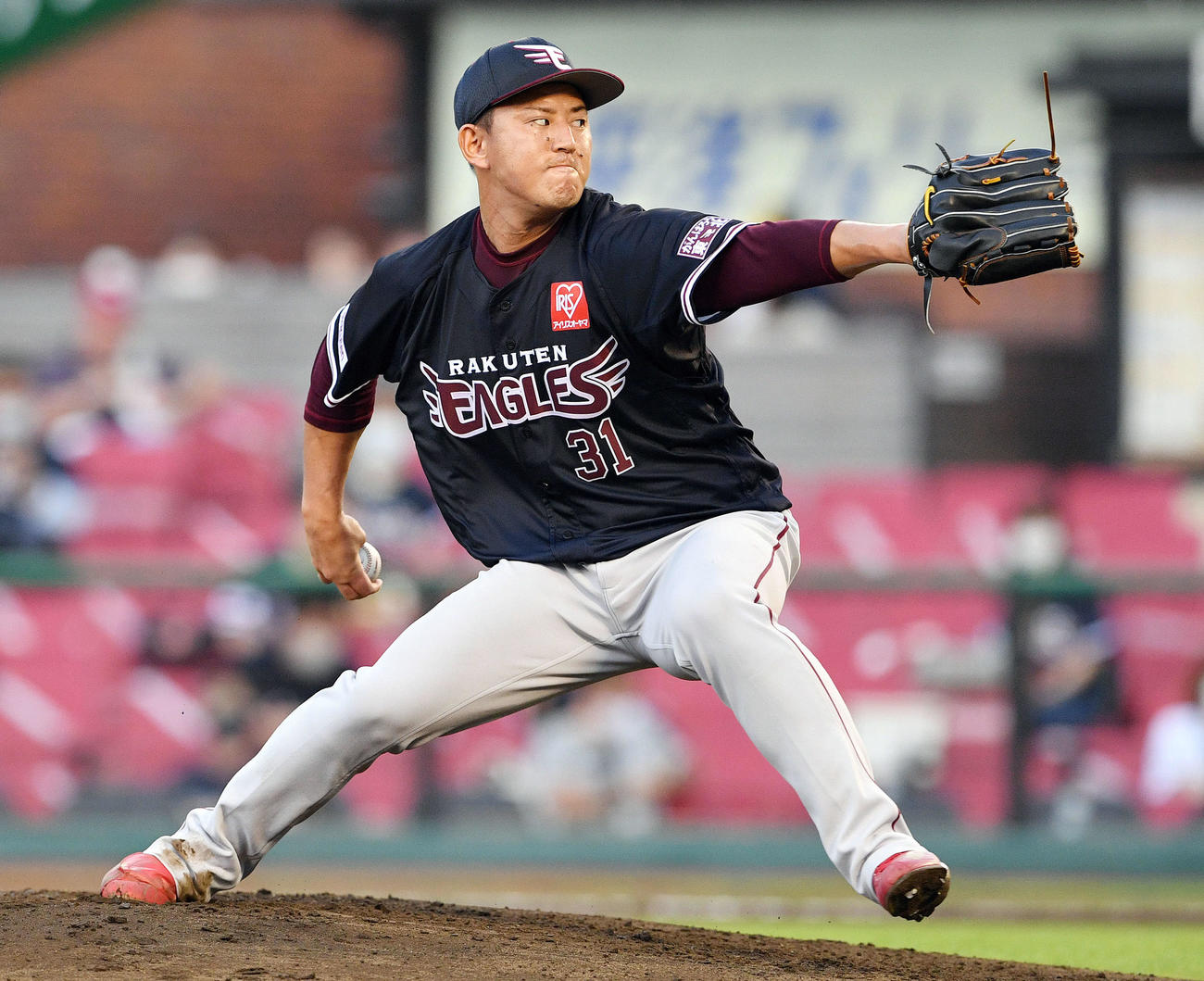 楽天対ソフトバンク　楽天先発の福井（撮影・滝沢徹郎）
