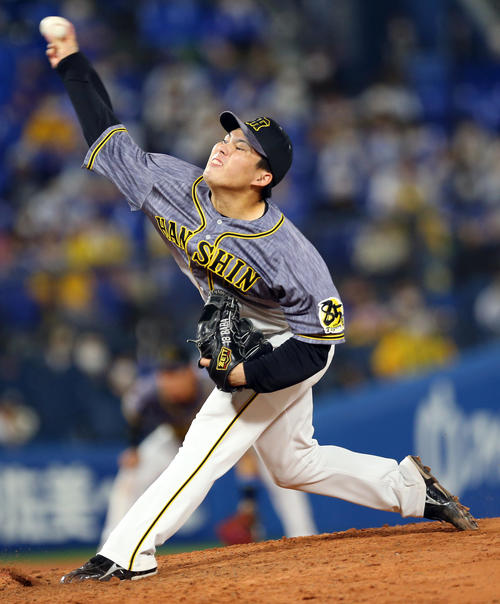 DeNA対阪神 4番手の阪神馬場(撮影・大野祥一)
