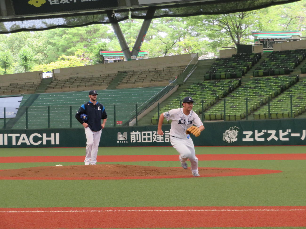 登板に向け調整する西武高橋光（球団提供）