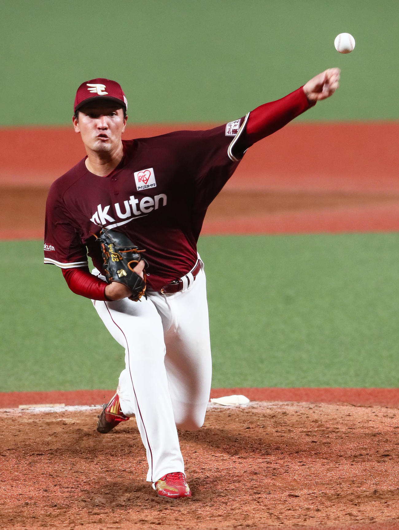 3勝目を挙げた楽天弓削（撮影・足立雅史）