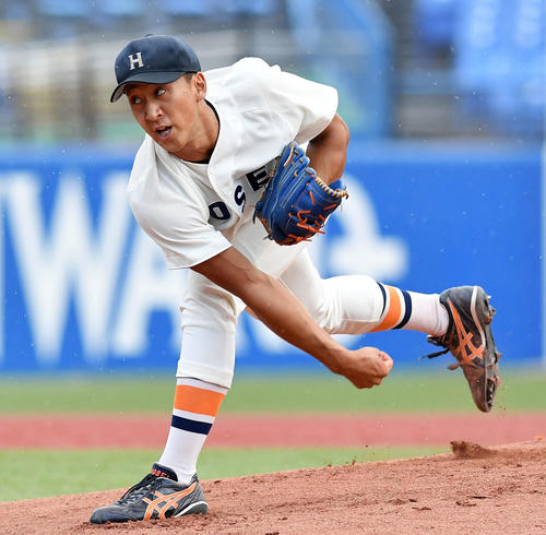 早大対法大　法大先発の高田孝（撮影・滝沢徹郎）
