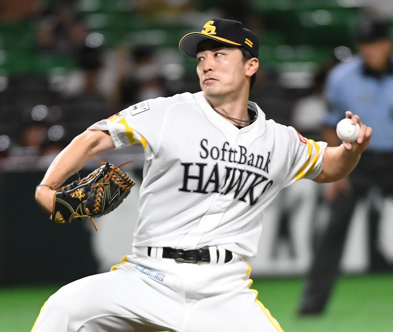 ソフトバンク対オリックス　先発の和田毅（撮影・今浪浩三）