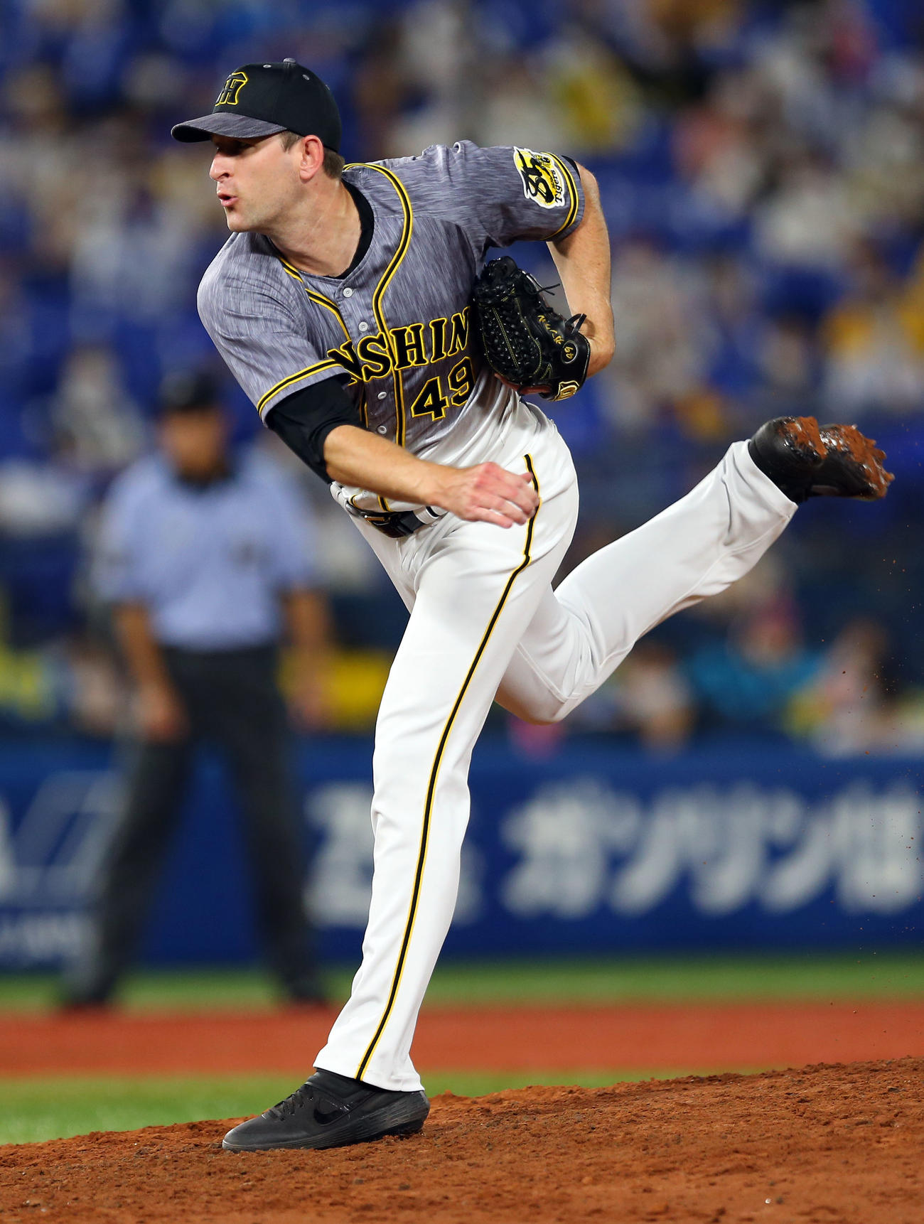DeNA対阪神　3番手の阪神ガンケル（撮影・大野祥一）