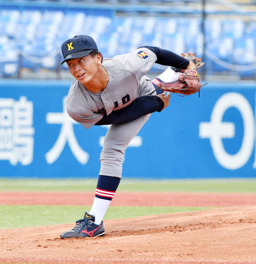 法大対慶大 先発した慶大・関根(撮影・柴田隆二)