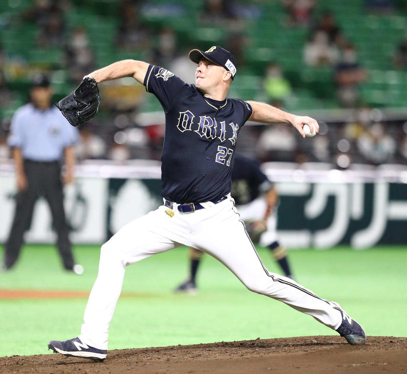 オリックス先発のアルバース（撮影・梅根麻紀）