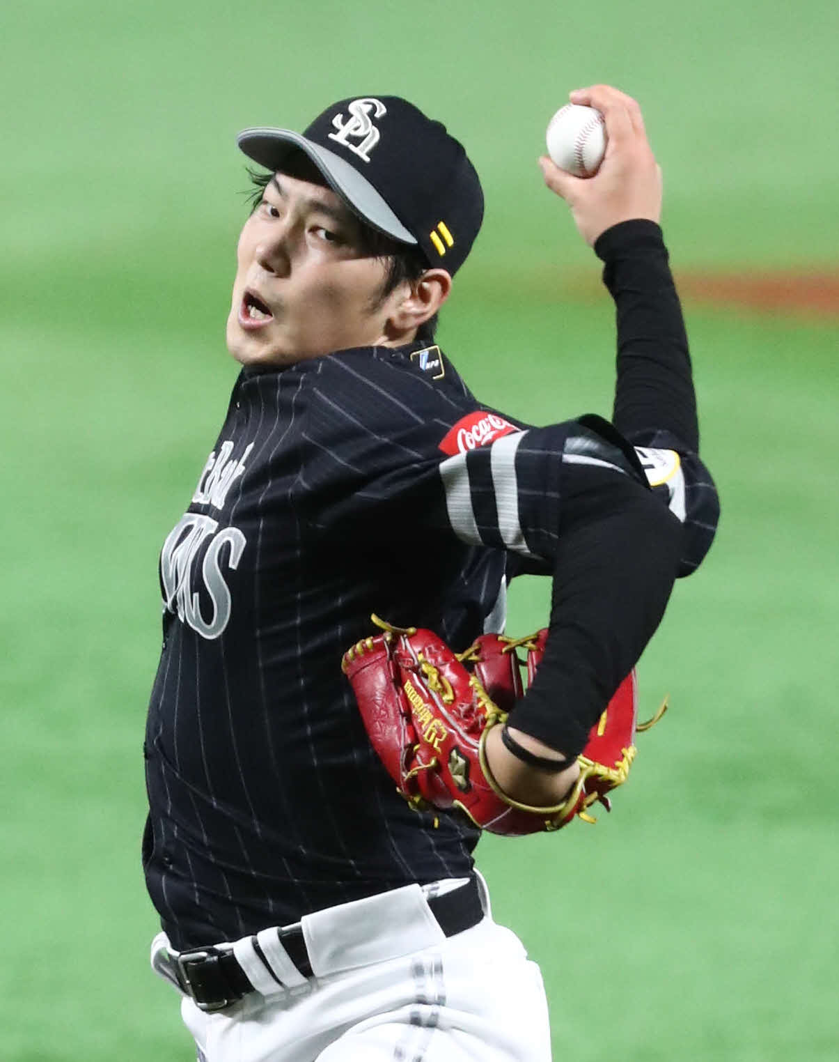 ソフトバンク対オリックス　ソフトバンク先発の石川（撮影・梅根麻紀）