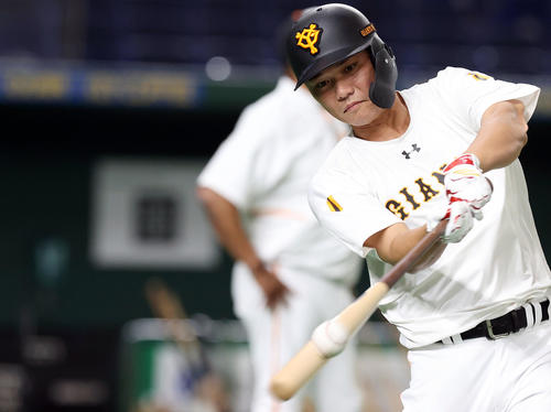 巨人対阪神　試合前、ロングティーを行う巨人坂本（撮影・垰建太）