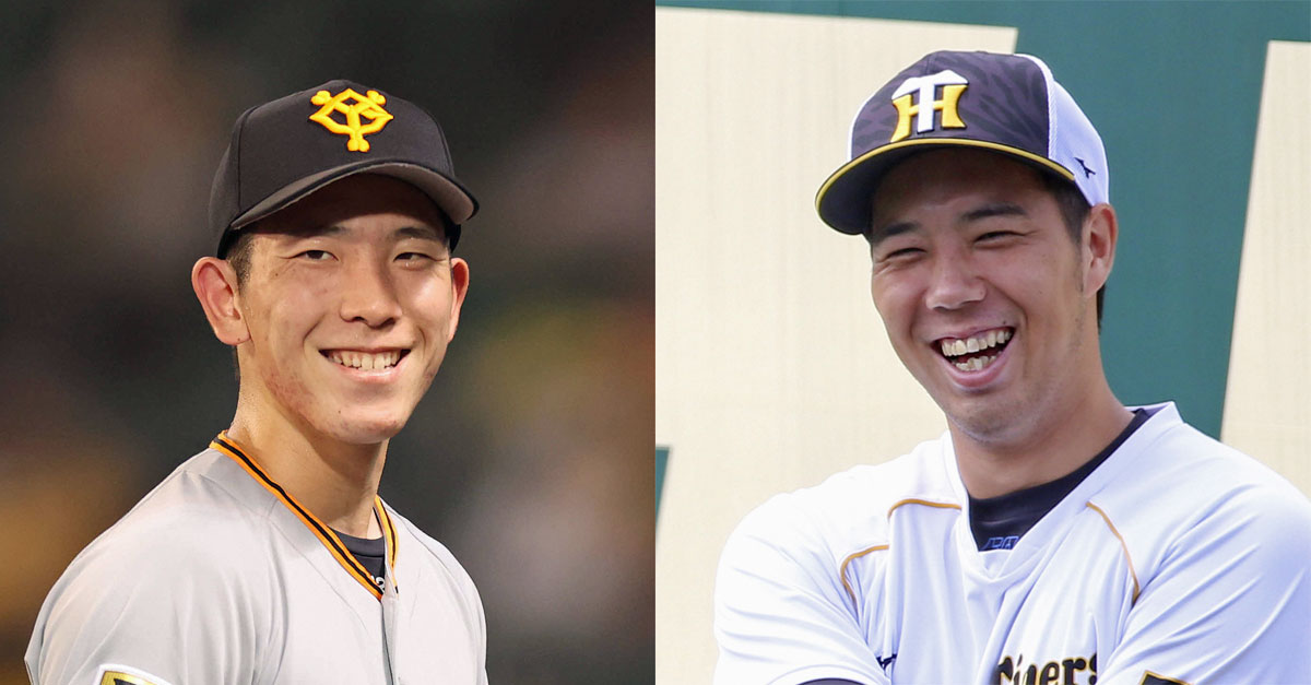 巨人戸郷翔征（左）と阪神青柳晃洋
